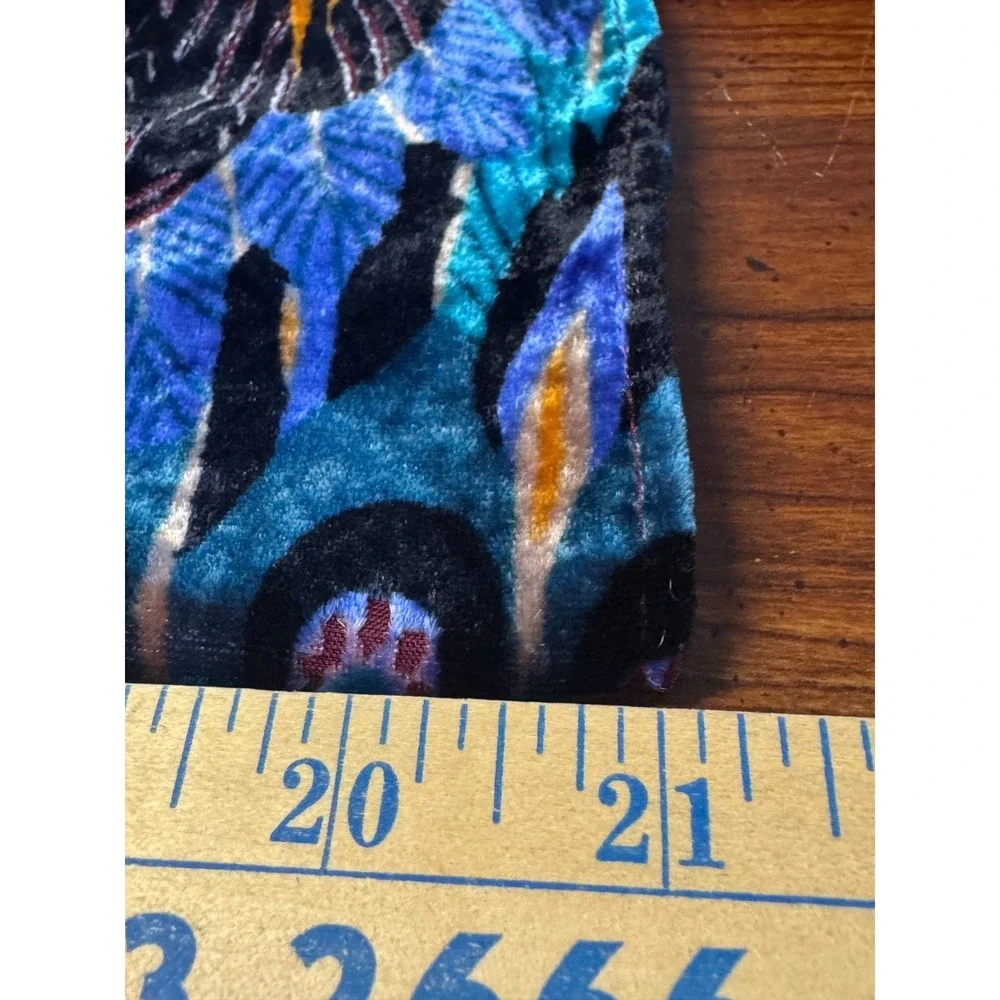 Women Peacock Colorful Vibrant Silk Blend Velvet Burnout Scarf Wrap Shawl Fringe